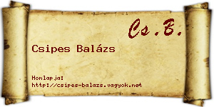 Csipes Balázs névjegykártya