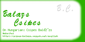 balazs csipes business card